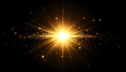 Fototapeta premium Light burst effect with radial glow and subtle particles, high resolution overlay 