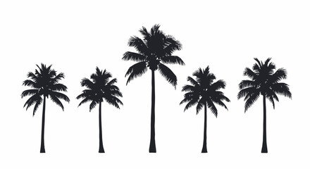 Obraz premium Collection of Silhouette Palm Trees Tropical Paradise Vector Graphics for Design Projects