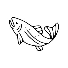 simple fish line art vector