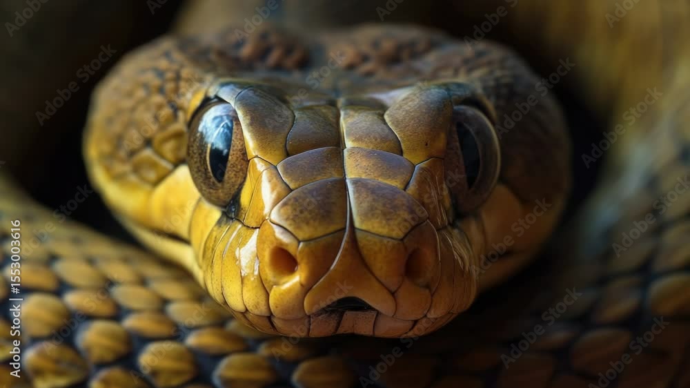 Aufkleber a close-up view of a snake's head showing its facial features and texture