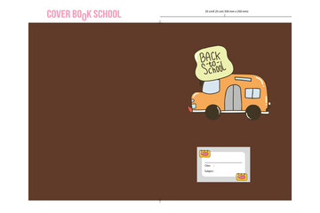Trend cover book for student school. element design stock. label, tabel, cover book