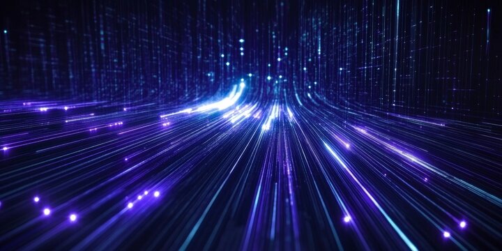 Dynamic Data Streams in Virtual Cyberspace Abstract Light Trails and Motion in Digital Space