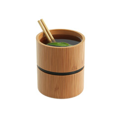 Refreshing Herbal Tea in a Stylish Bamboo Cup