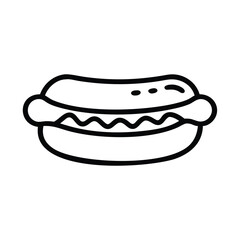 Simple black and white taco icon in doodle style, perfect for food apps, Mexican restaurant branding, and menu design