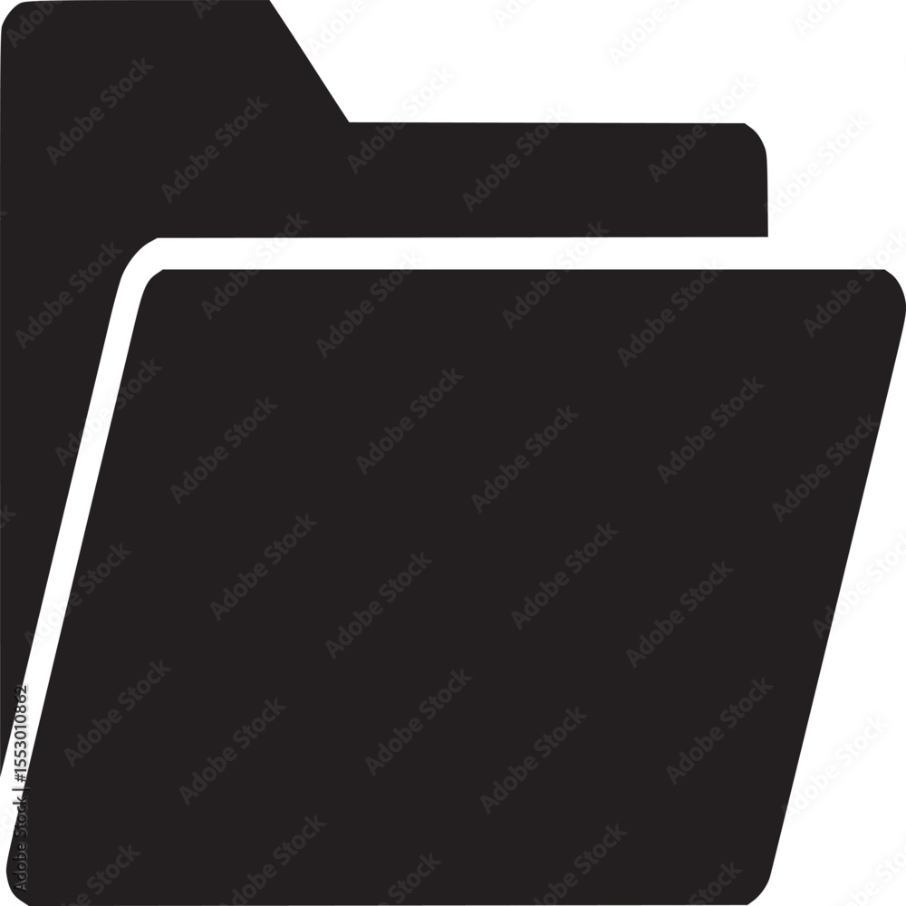 Poster a simple graphic of a black folder icon on a white background representing file storage concept