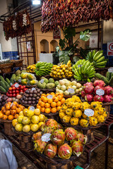 View of exotic fruits for sale in Madeira, Portugal