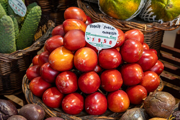 Close up view tomato for sale in Madeira
