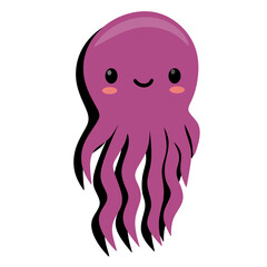 Purple Octopus Marine Life Animal Illustration