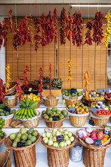  View of exotic fruits for sale in Madeira, Portugal