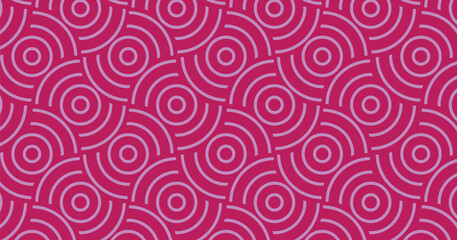 pink seamless pattern, Seamless floral swirl pattern with vintage geometric design on black background