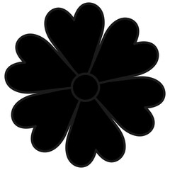 Cornflower. Silhouette. Wildflower. Vector illustration. Cartoon. Isolated white background. Idea for web design.