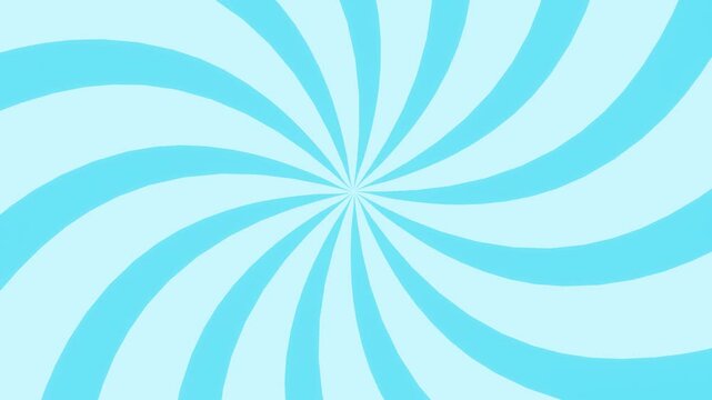 White blue Spiral Sunburst Background Animation, Seamless Loop, Retro Inspired Multicolor Bubblegum Swirl Rays and Rotating Stripes, 4k	
