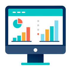 Computer screen displaying colorful financial charts and graphs for analysis