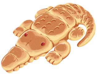 Roti Buaya Betawi Traditional Bread Illustration