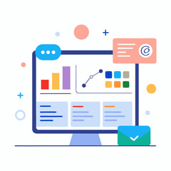 Modern digital dashboard with analytics and communication features