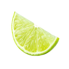 Juicy slice of lime isolated on transparent png