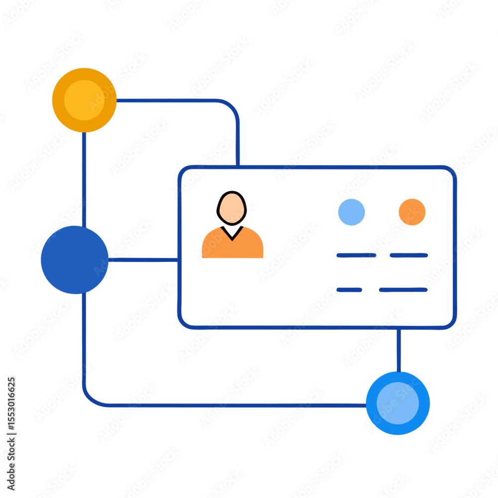 Poster abstract representation of user profile and data connections