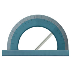 Protractor on white background