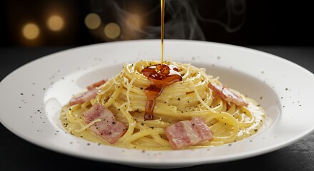 Indulge in Creamy Carbonara: A Symphony of Pasta, Bacon, and Rich Sauce