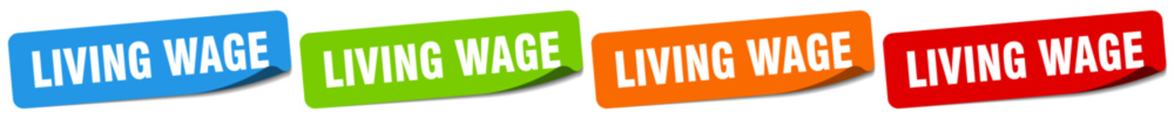 living wage sticker. living wage sticker set on white background
