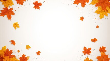 Warm and Cheerful Autumn Background with Vibrant Orange Leaves for Seasonal Celebrations and Ads