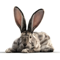 Fototapeta premium A rabbit with its ears up and looking at the camera