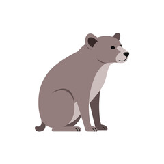 Naklejka premium An illustration of a charming bear, depicted in a sitting pose, in a minimal style