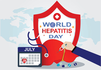 World Hepatitis Day horizontal three dimensional vector illustration design for backgrounds poster banners card etc.
