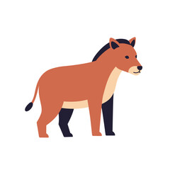 A unique cartoon illustration of an animal standing with calm and serenity. Its coat in a vibrant brown color, while its features are drawn with clean lines, creating a modern and engaging aesthetic