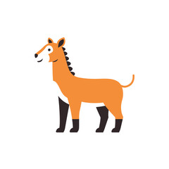 Cartoon drawing of horse in orange color, a symbol of energy and vitality