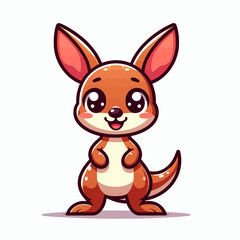 Cute Cartoon Kangaroo Character Illustration