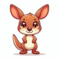Cute Cartoon Kangaroo Character Illustration