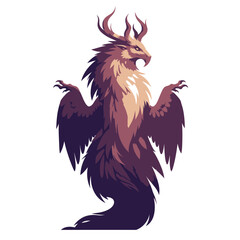 Mythical creature, furry dragon, fantasy beast, horned dragon, winged creature, mystical, magical, majestic, powerful, mythical beast, fantasy art, digital art, creature design, illustration, artwork.