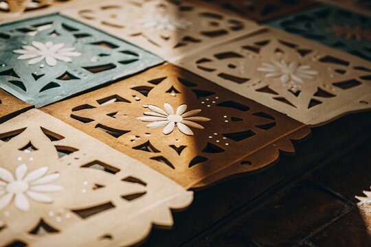 Traditional Latin or retro structure pattern abstract design material or threaded object