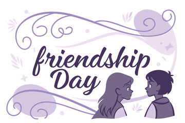 Elegant minimalist friendship day message design with subtle color accents