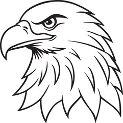 Eagle head line art icon