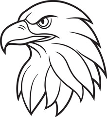 Eagle head line art icon