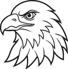 Eagle head line art icon