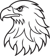 Eagle head line art icon