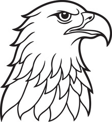 Eagle head line art icon