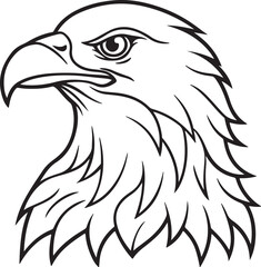 Eagle head line art icon