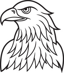 Eagle head line art icon