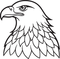 Eagle head line art icon