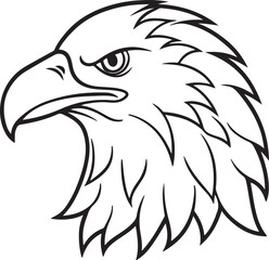 Eagle head line art icon