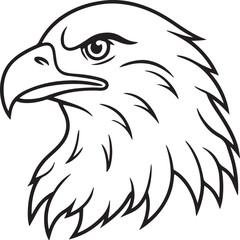 Eagle head line art icon