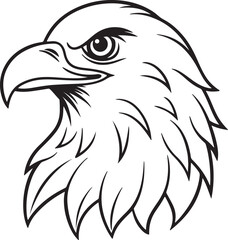 Eagle head line art icon