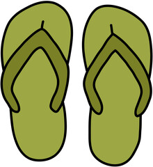 green flip flops