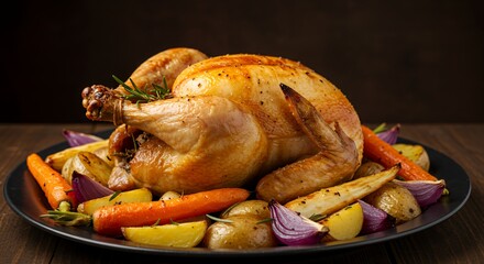 Roasted Chicken with Autumn Vegetables: A Golden Feast