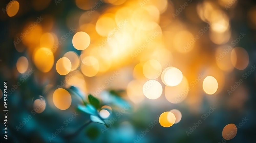 Aufkleber delicate botanical background with light play and shimmering bokeh effects for creative projects