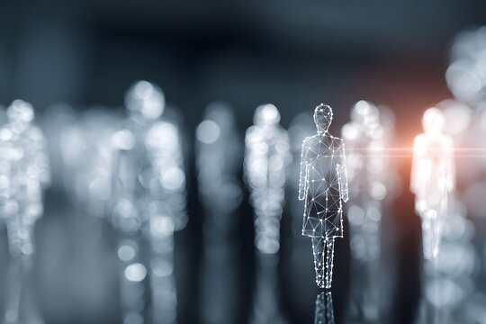 Digital Human Network Connection Concept.